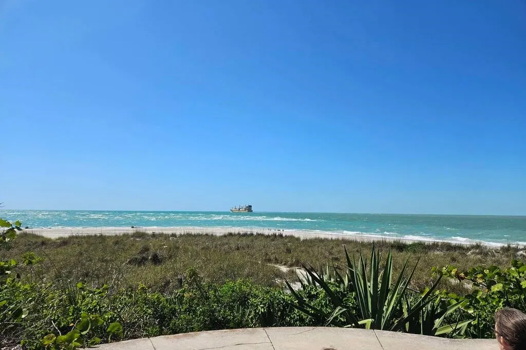 Empty sandbar and clear water near Shell Key