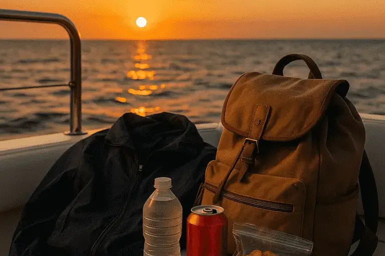 Guests watching the sunset from a boat near St. Pete Beach