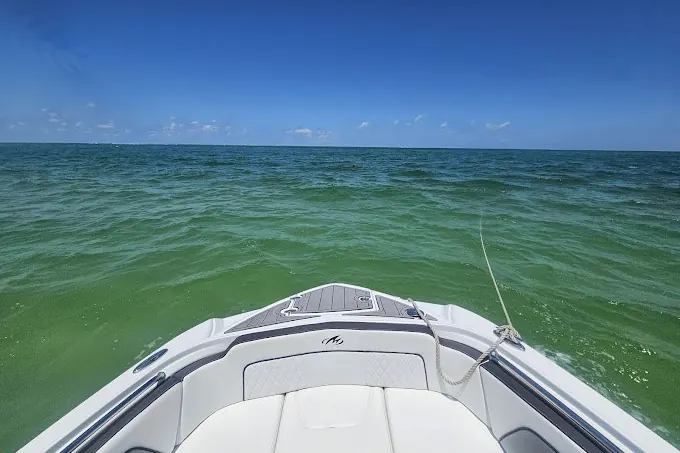 Calm Gulf water and clear skies on a private boat charter