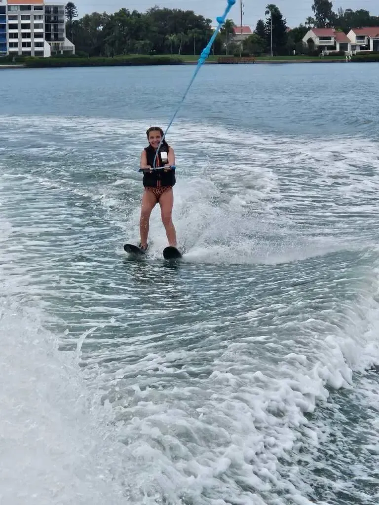 Water Skiing on Tampa Bay near Gulfport, Florida