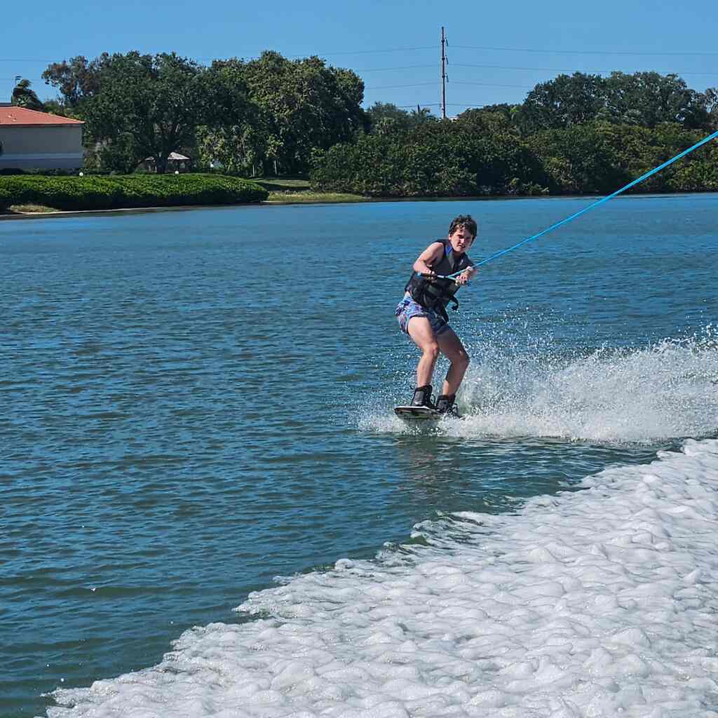 Enjoying water activities provided by Allen's Aquatic Adventures.