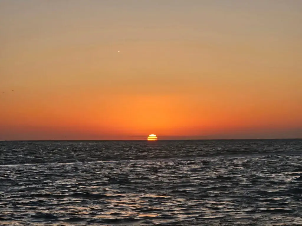 A breathtaking sunset over the water, a perfect scene for Sunset Cruises with Allen's Aquatic Adventures.