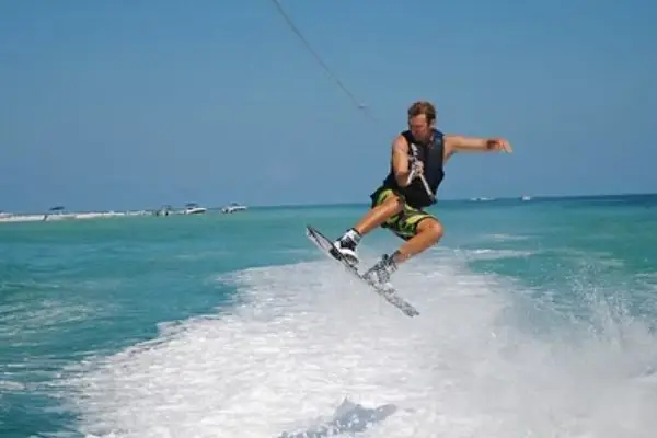 Enjoying water activities provided by Allen's Aquatic Adventures.