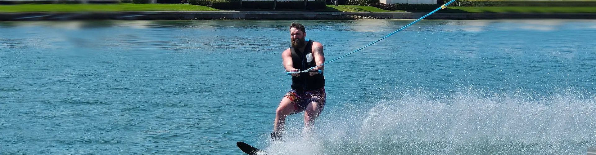 Enjoying water activities provided by Allen's Aquatic Adventures.